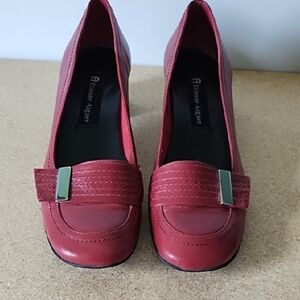 Etienne Aigner Red Leather Shoes Size 6.5